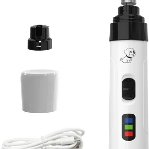 Dog Nail Grinder Quiet: Rechargeable USB Pet Nail Trimmer for Cats & Dogs.