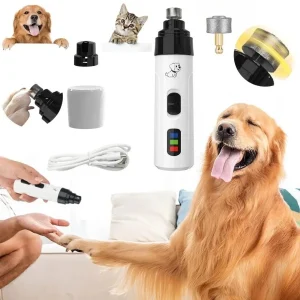 Electric Pet Nail Grinder USB Rechargeable Dog Cat Claw Trimmer Grooming Tool