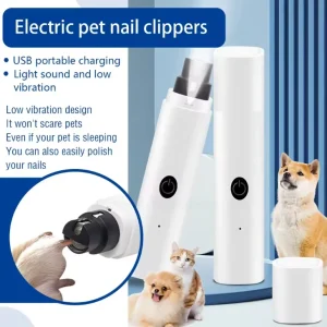 Professional Electric Pet Nail Grinder – Quiet USB Rechargeable Clipper with LED